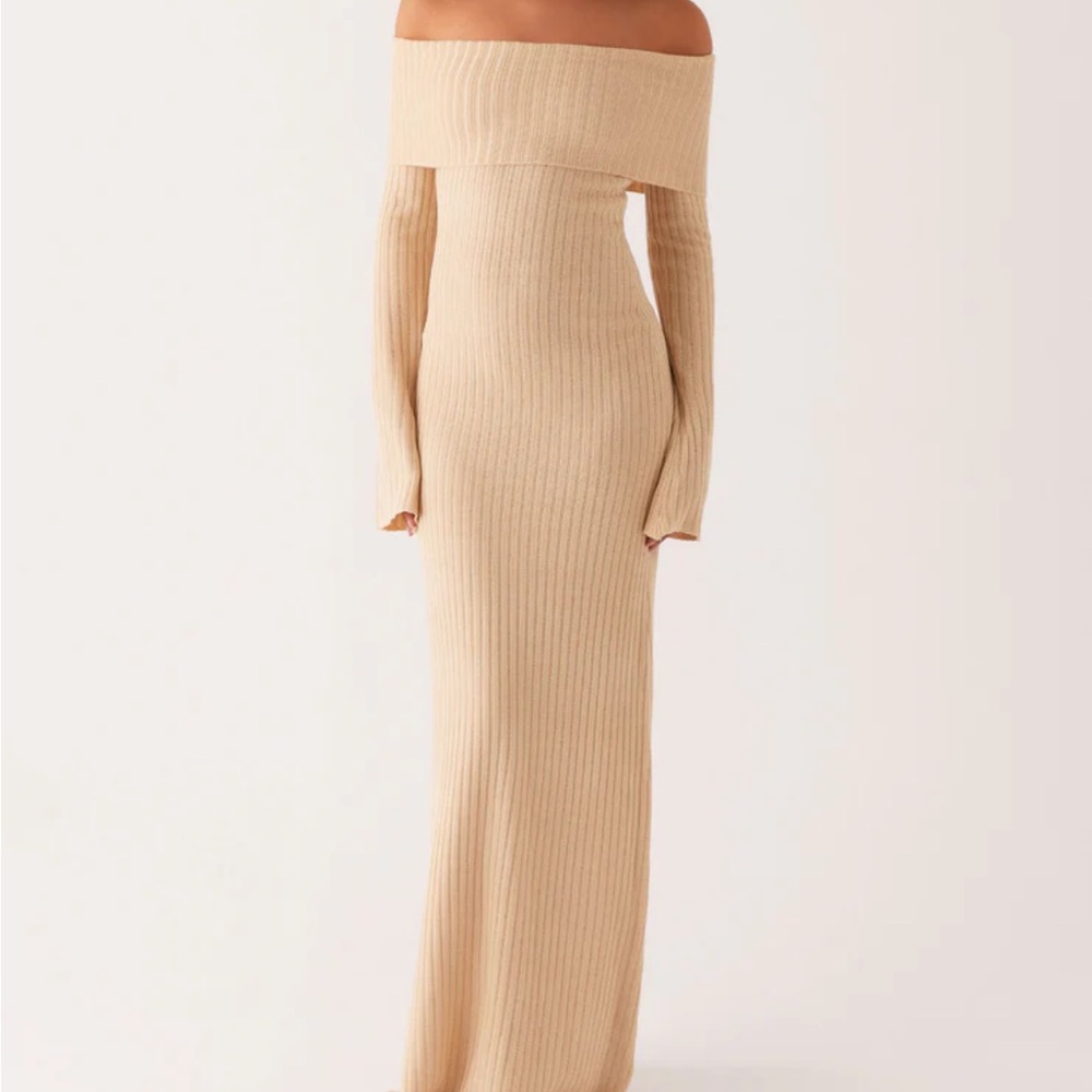 Peppermayo Exclusive - Jacqueline Knit Maxi Dress - Beige